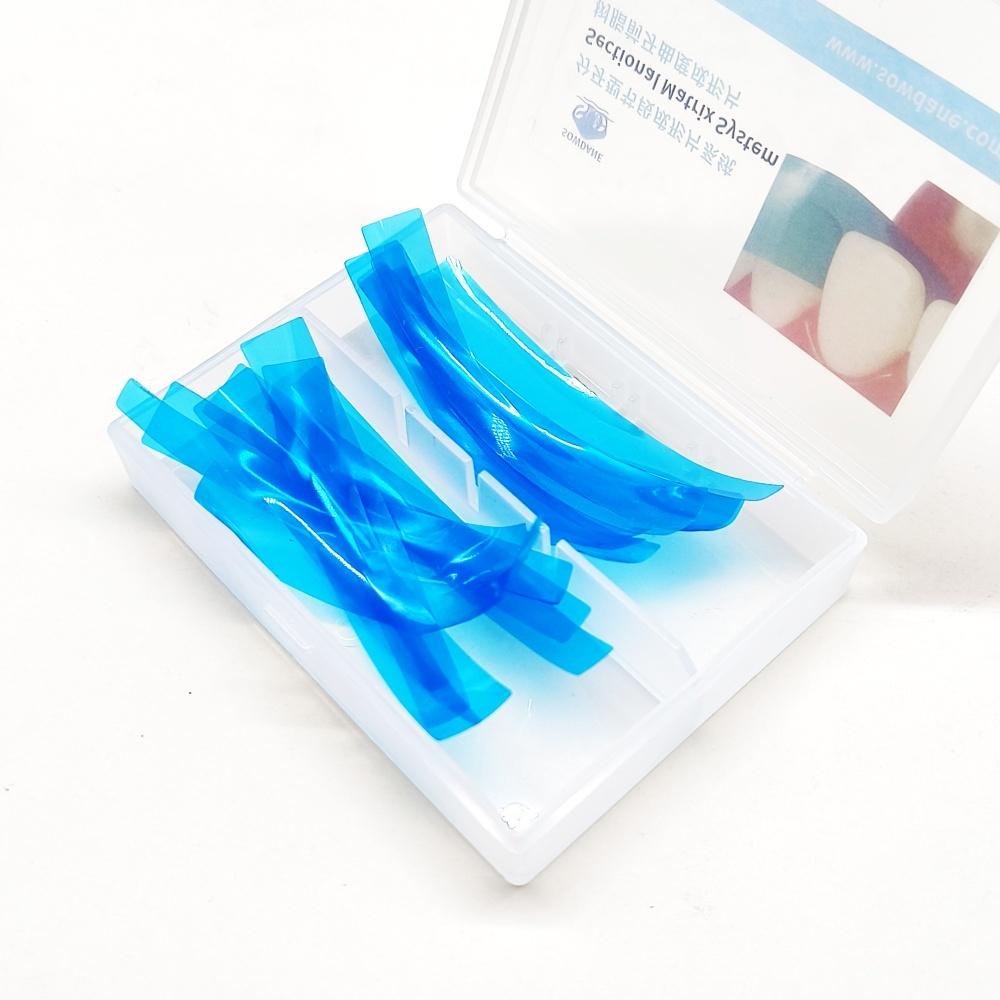 15pcs/50pcs Dental Contoured Anterior Matrix Blue Transparent Anterior Polyester Strip Thickness 0.05mm Dental Materials