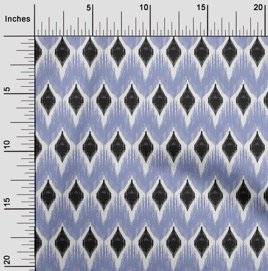 oneOone Tessuto Cotone Elasticizzato Stampa Geometrica Ikat Tessuto BTY Larghezza 40 Pollici