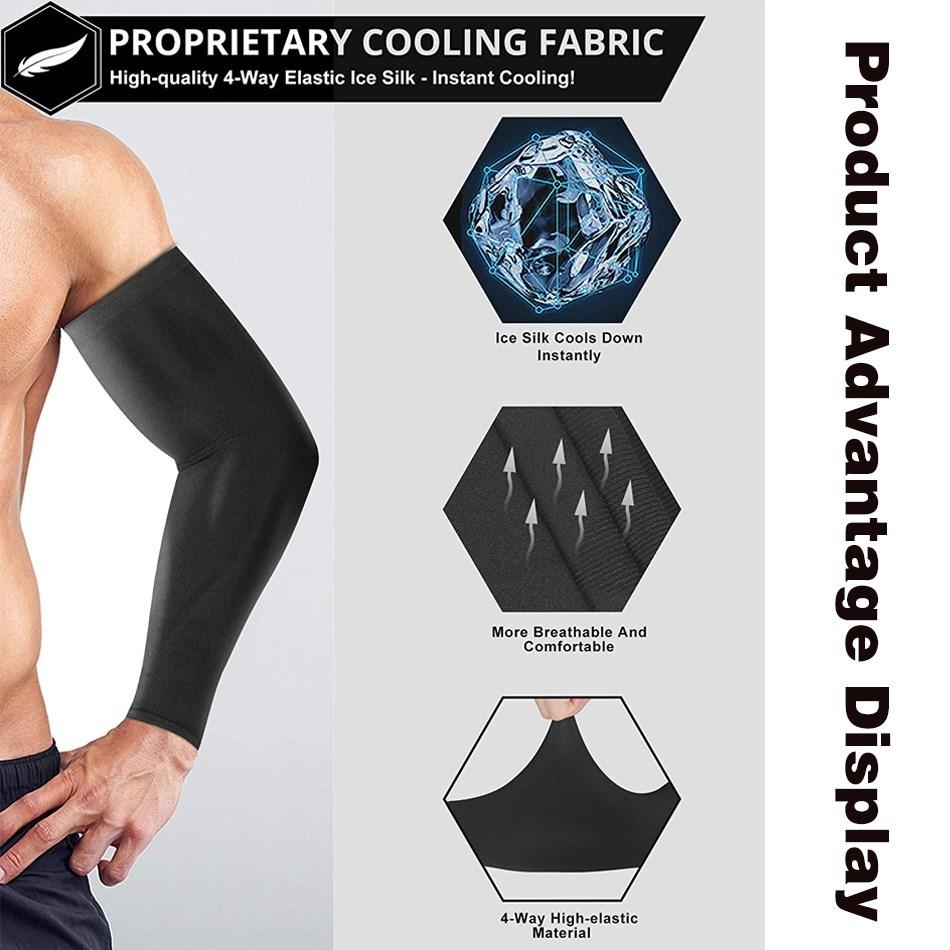 2PCS Sports Arm Compression Sleeve Basketball Cycling Arm Warmer Summer Running UV Protection Volleyball Sunscreen