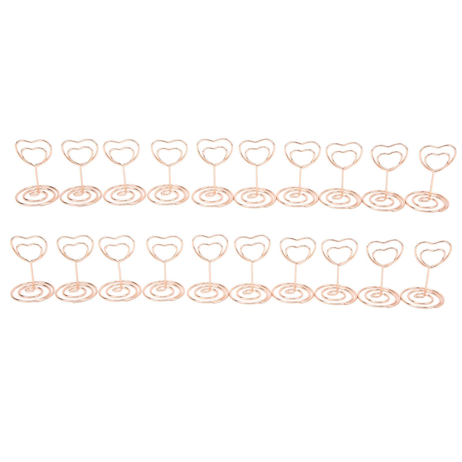 

20 шт., держатель для номера в форме сердца, стабильный, прочный, металлический, широко используемый держатель для карточек для дома, Sc Rose Gold