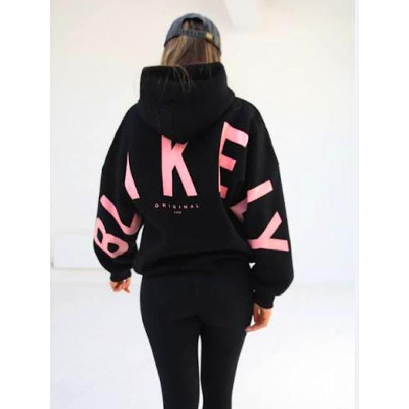 TK Women's and Men's Letter Print Hooded Sweatshirt Sports Pullover