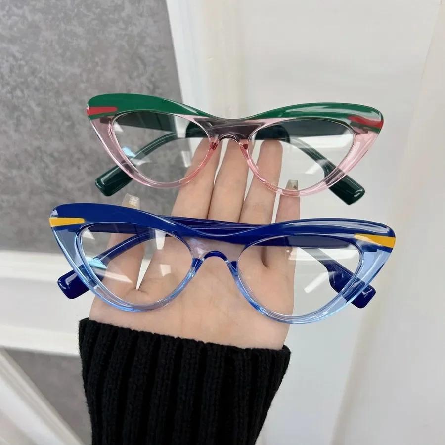 Fashion Trendy Cat Eye Eyeglasses Frames Women Men Transparent Clear Brand Designer Optical Colorful Frame Oculos
