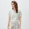 Komang Boca Women's Silk Blend Striped Knit T-Shirt