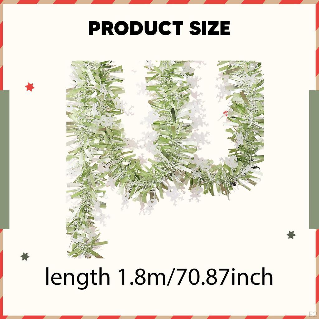 Weihnachts Lametta Girlande, Elch Twist Girlande Dekorativ, Weihnachtsbaumschmuck 1,8 m für Geländer