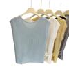 El Nuevo Chaleco de Punto Estilo Coreano, Camiseta de Cuello Redondo, Conjunto Corto Dopamina, Top sin Mangas, Irradia una Vibración de Alta Gama para Mujeres