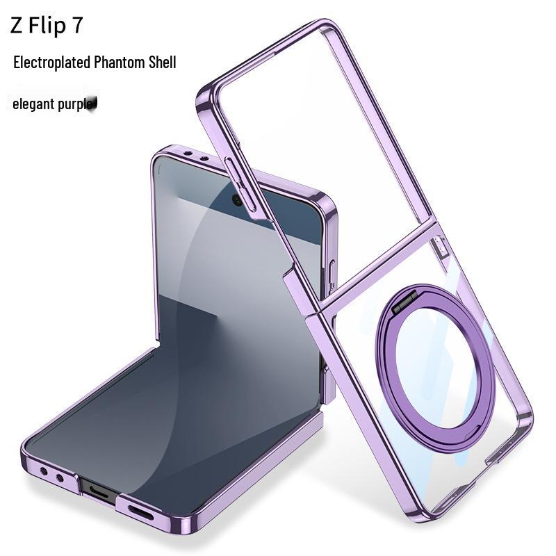 Samsung Z Flip7 Case with Folding Magsafe Rotating Ring Holder and Window Protection