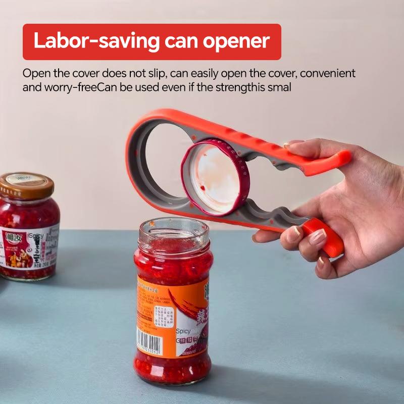 Burköppnare Multifunktionell fyra i en dryckesflasköppnare Cap Twister Fyrpositionsburköppnare Anti-Slip Cap Twister