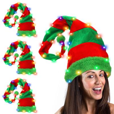 Cappello di Natale LED Creativo a Forma di Babbo Natale Festa Festiva Travestimento Cappello a Forma di Clown Cappello da Elfo Decorazione