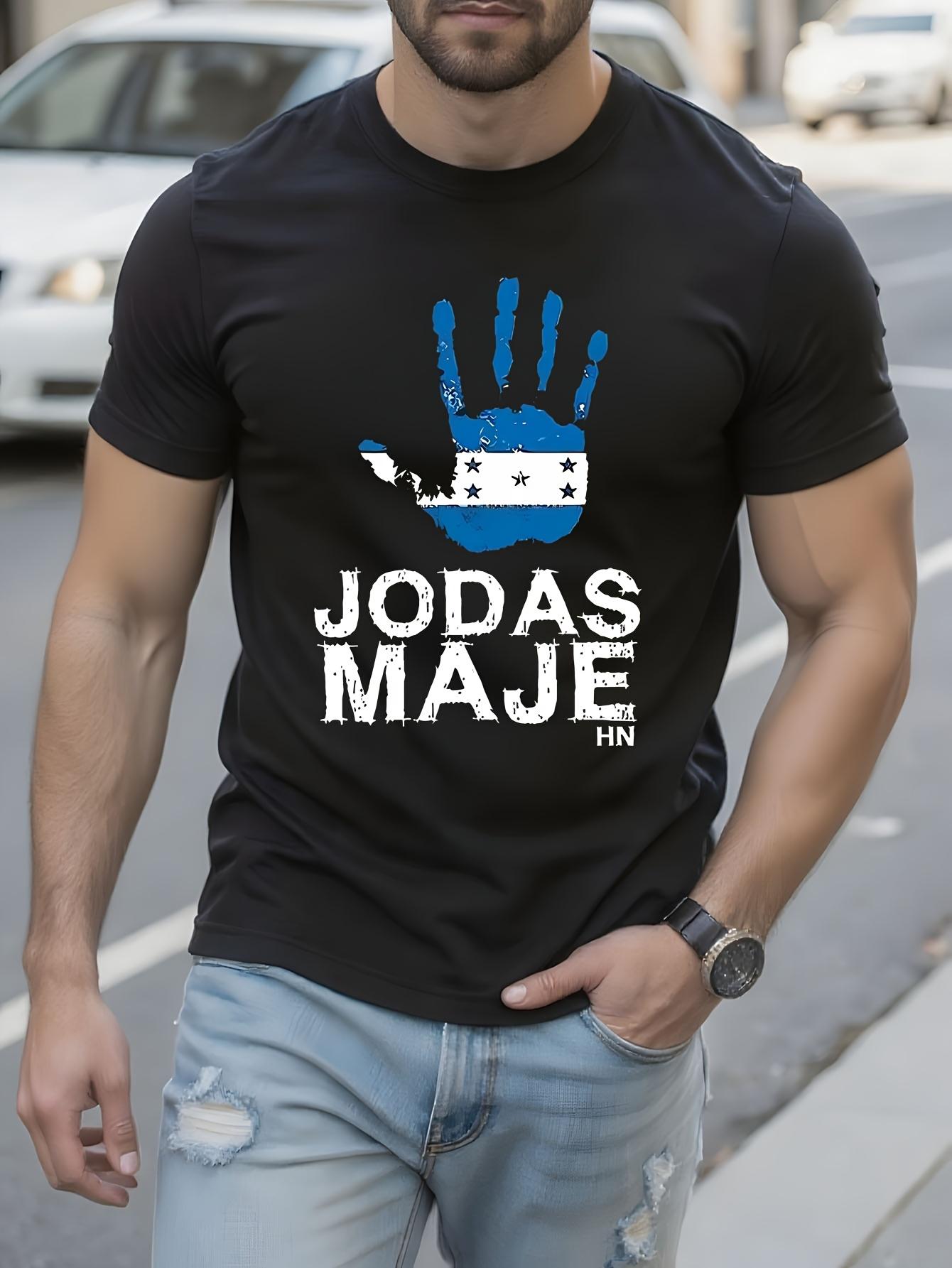 Honduran Cultural Tshirt - Black with Blue Handprint M