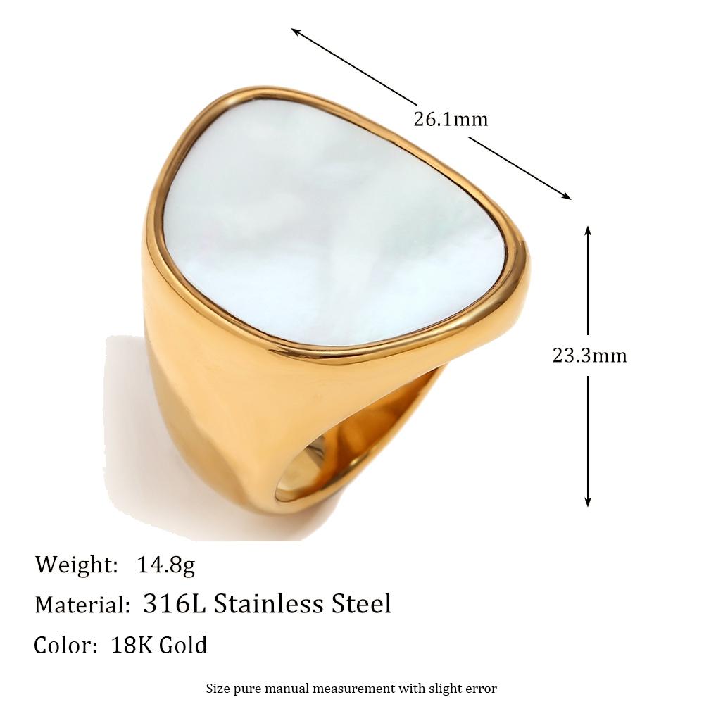 

MamacitaSlay Elegant Minimalist Irregular Shell Stainless Steel Rings Woman Gold Plated Luxury Quality Jewelry Gifts For Women 6 золотой