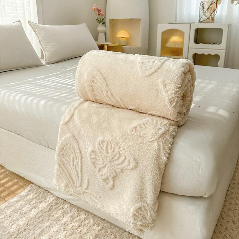 Home Textile Plush Blanket Thickened Jacquard Soft Coral Blankets Office Napping Air Conditioning Blanket Bedsheet Bed Quilt