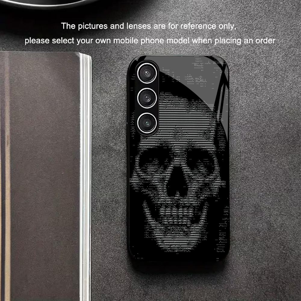 Anime Game Skull Skull Head PhoneCase Glass PhoneCase for Samsung Galaxy S26 S25 S24 S23 S22 S21 FE Ultra Plus Dropresistant