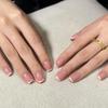 Hochwertige tragbare künstliche Nägel im Mandel-Nude-French-Stil – mittellange und lange Nagelspitzen