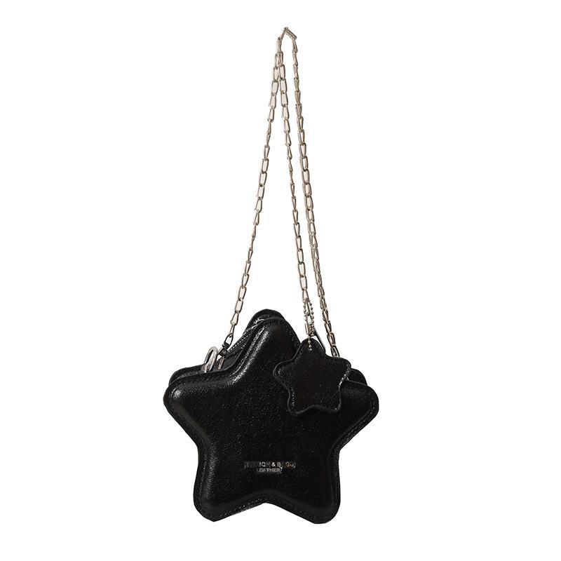 Women Small Shoulder Bag Five Point Star Shape Crossbody Bag Cartoon Chain Bag For Girls