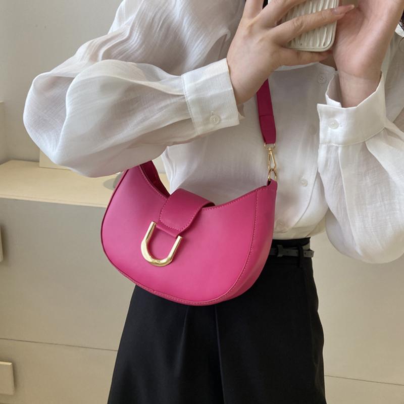 Women PU Leather Fashion Designer Crossbody Bags Travel Shoulder Bags Half Crescent Handbags Purse Ladies Underarm Bags CLE