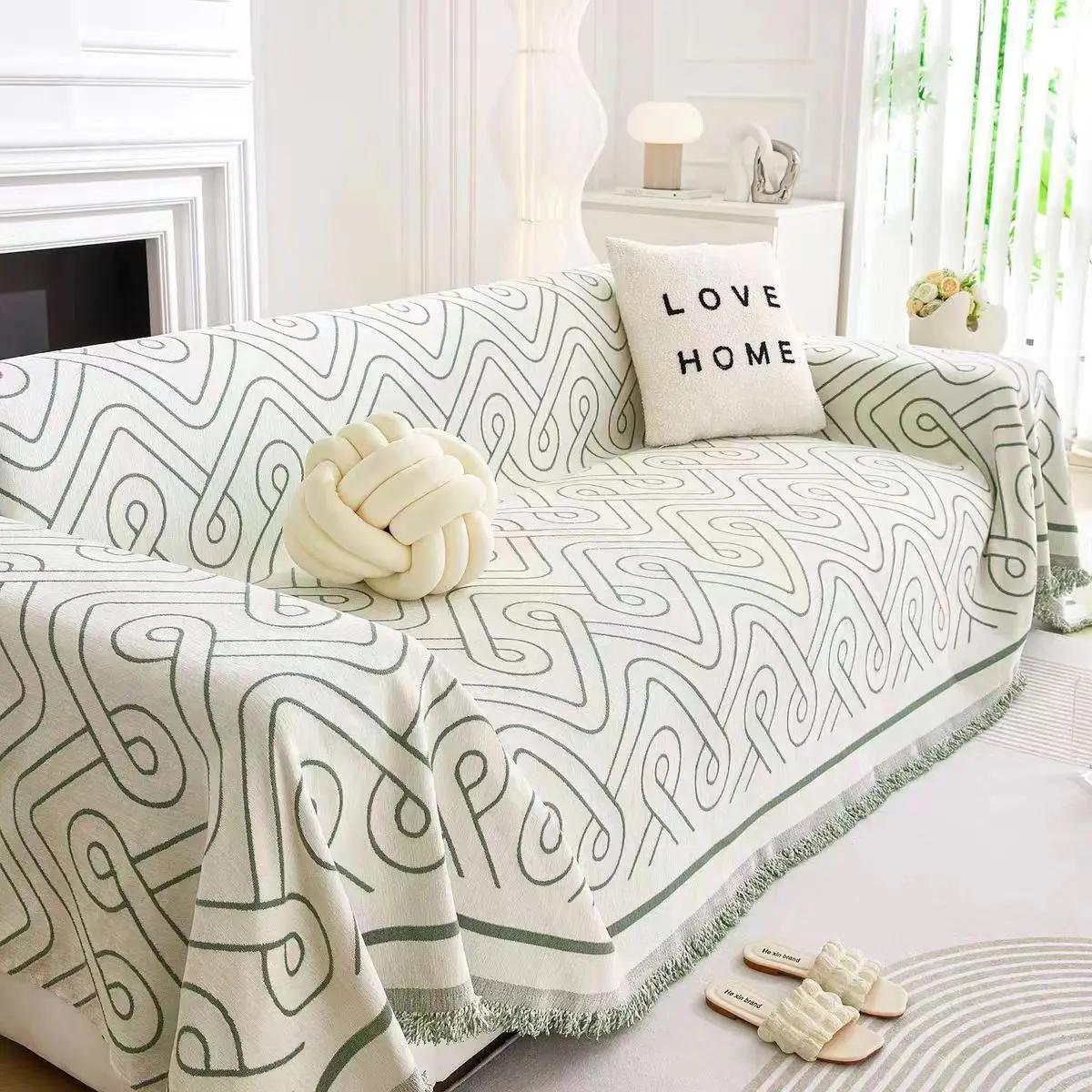 

Прочный чехол для дивана на 3 подушки, пледы из синели для дивана-кровати, декоративный чехол для дивана, мягкий универсальный протектор для футона 180X180CM зелёный