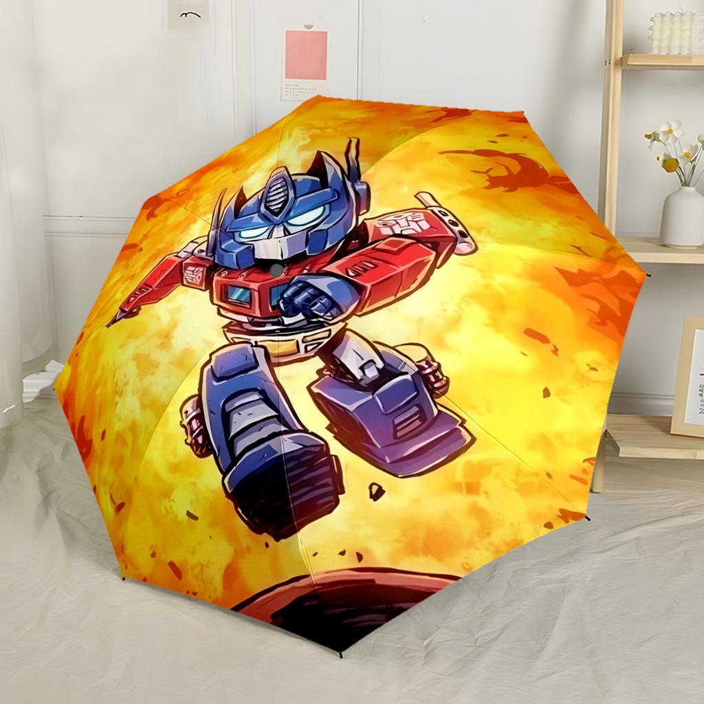Transformers Cybertronian Warriors Automatic Umbrella Folding Umbrella with 8 Ribs Sturdy Construction All Season Travel Fashionable