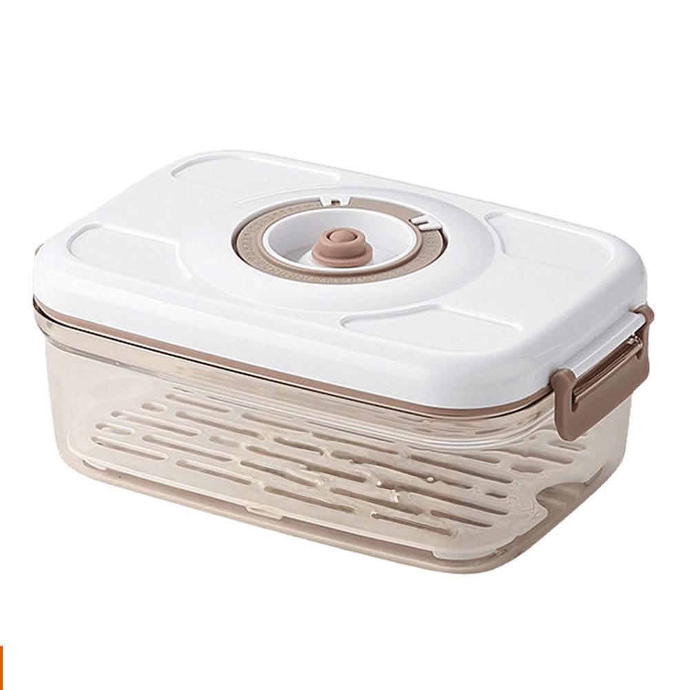 Vacuum Food Storage Container with Vacuum Pump Kitchen Storage Box with Removable Drain Plate for Fruit Vegetables Bread Snacks