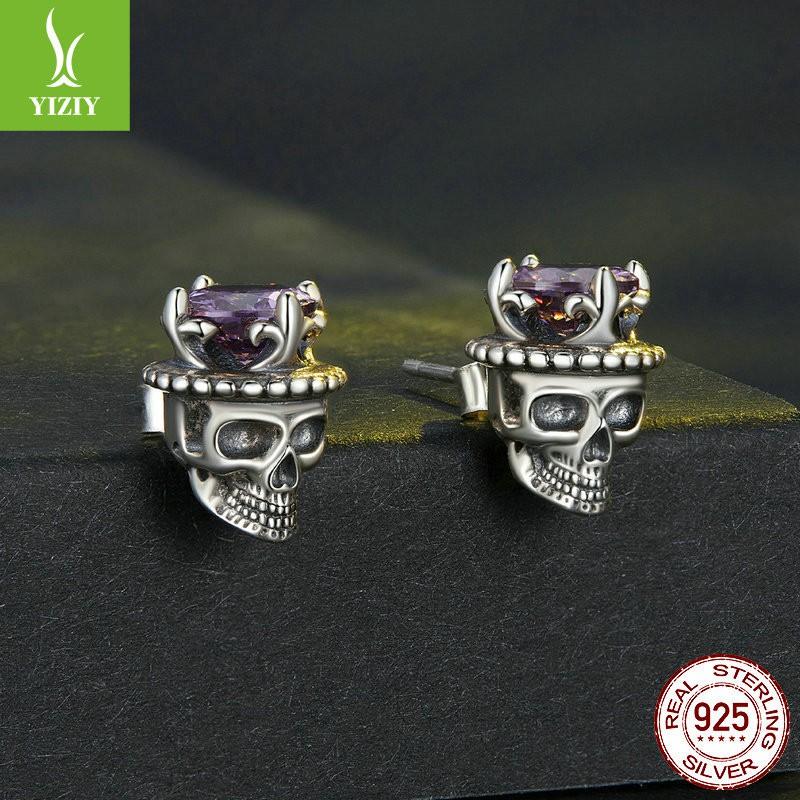 Halloween Pumpkin Skull Earrings Gothic Style Studs Men Women
