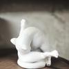 Charming Resin Cat Licking Fur Statue - Art Revival Style, Multifunctional Outdoor & Home Decoration