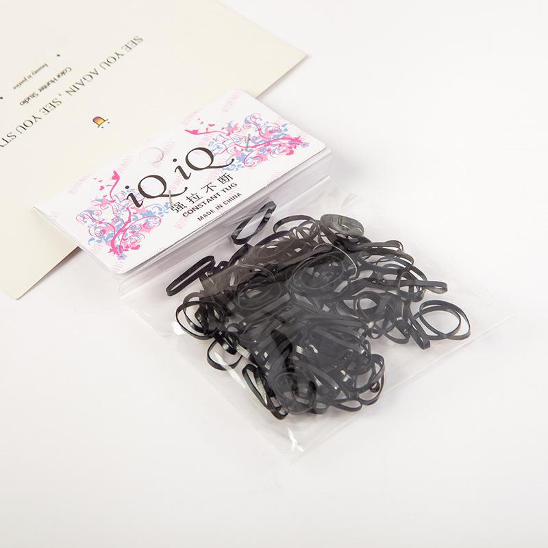 Black Thick Elastic Hair Bands: No-Damage Hair Ties for Women & Kids