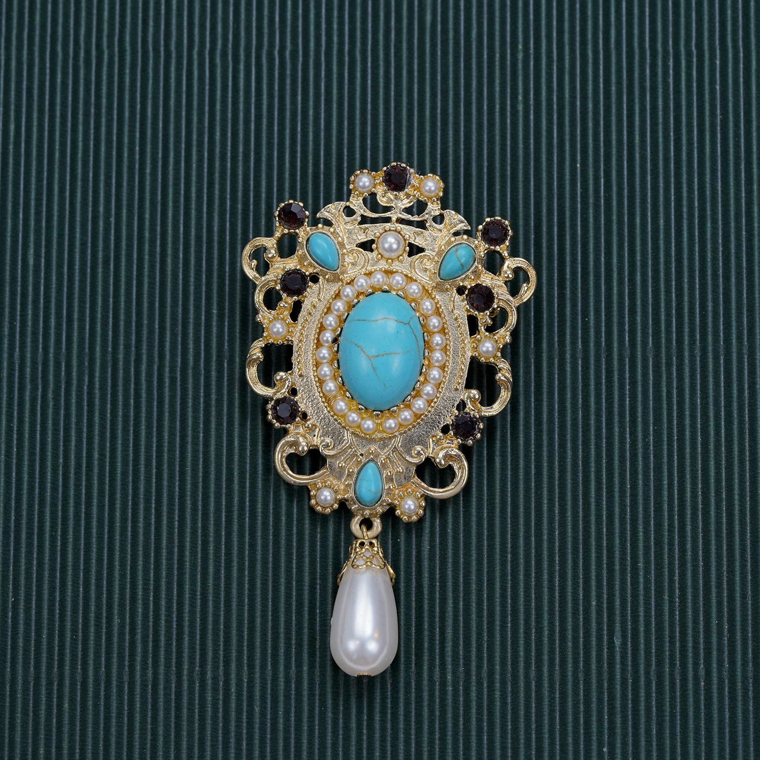 

Барокко Изысканные Женские Кристальные Значки Броши Винтаж Дворцовый Металл Эмаль Броши Значки Элегантный Женский Костюм Одежда Ювелирные Изделия