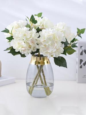 4 Pcs Artificial Hydrangeas with Stems Hydrangea Artificial Flowers Faux Hydrangea Flowers Fake Silk Hydrangeas Flowers with Stems for Home Decor