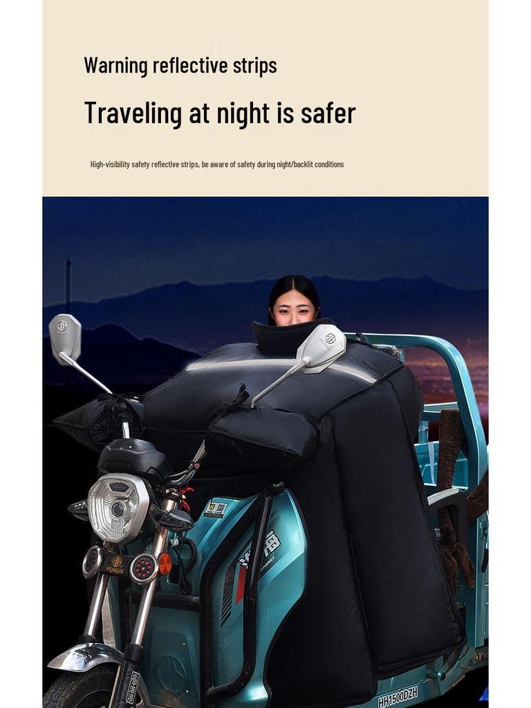Electric Tricycle Windshield: Thickened, Fleece-Lined, Waterproof, Sunproof, and Windproof Cover for All Seasons.
