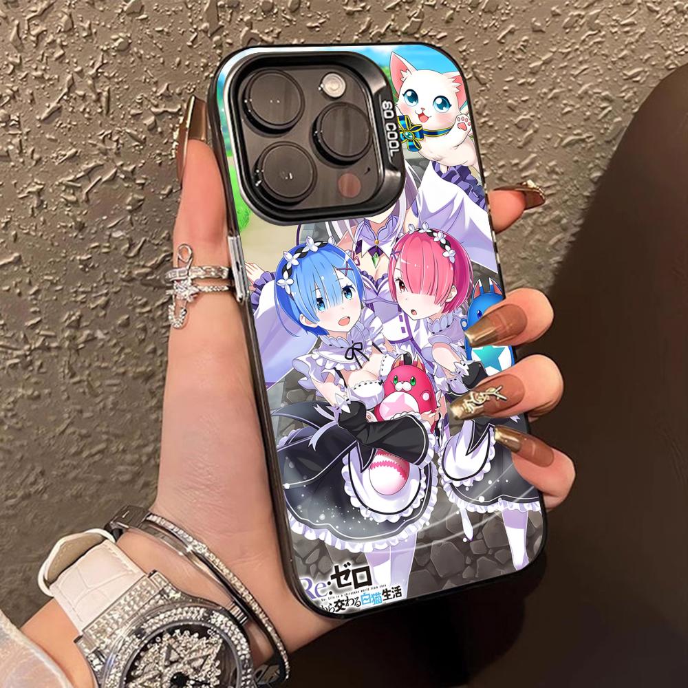 ReZero Rem Ram Durchsichtige Handyhülle für iPhone 17 16 15 14 13 12 11 X XR XS Air Pro Max Plus Buntes Cover