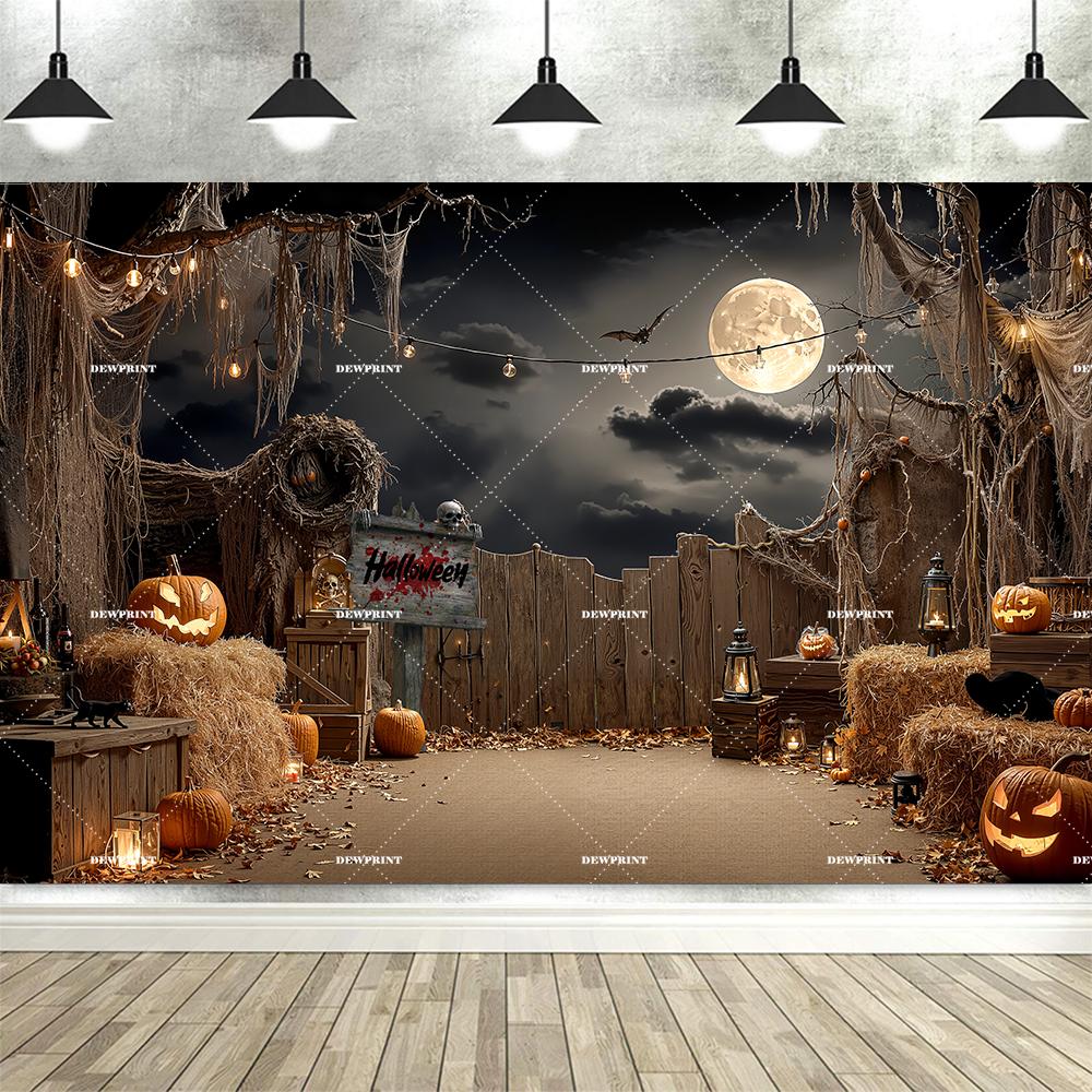 Halloween Multi-colored Backdrop Spooky Castle Horror House Ghost Photography Background Scary Party Decor Photo Booth Props231