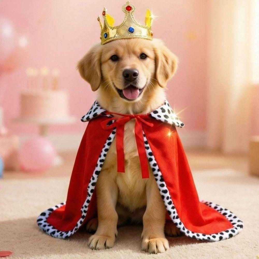 With Crown Dog King Cloak Breathable Pet Costume New Dog Transform King Cape For Outdoor Parade