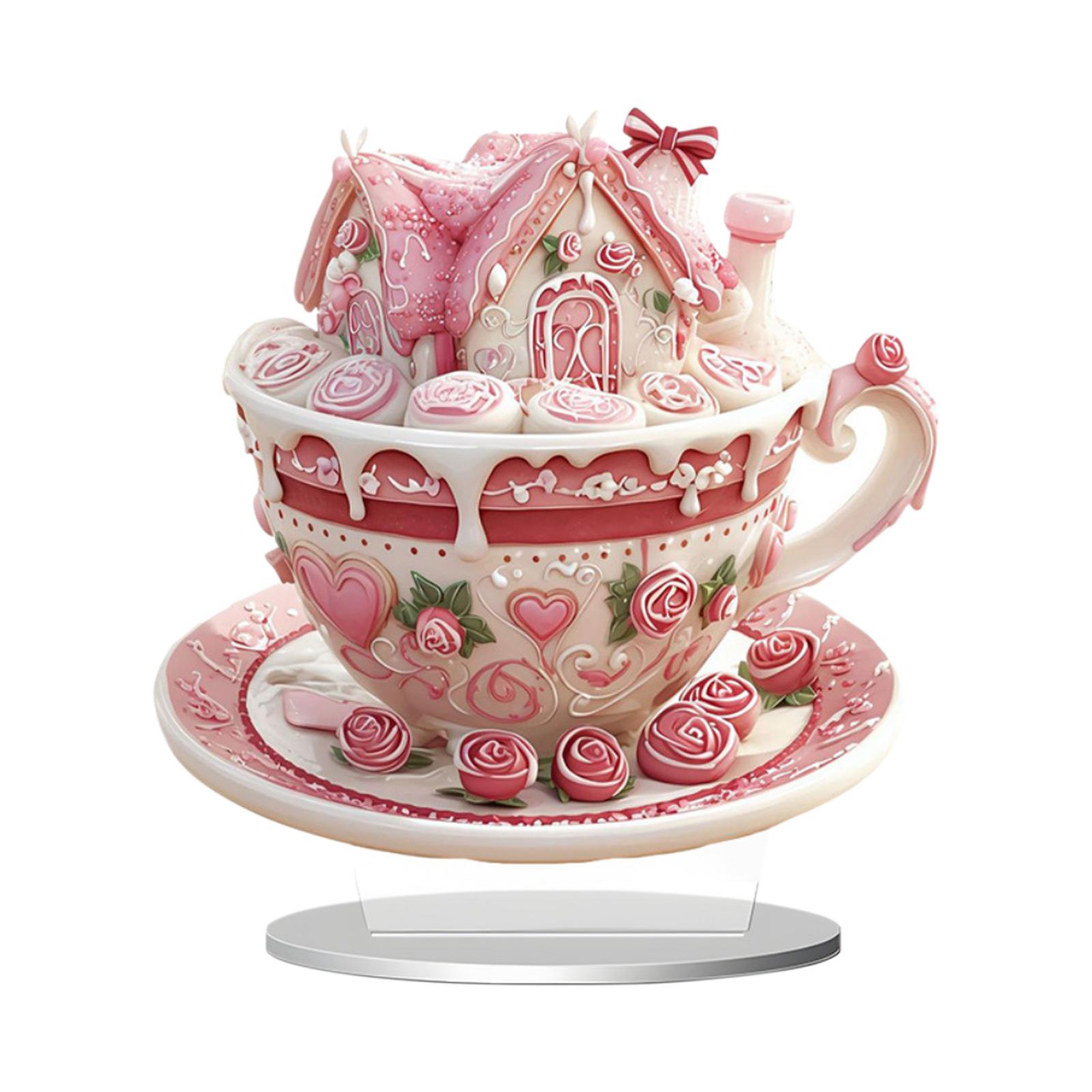 

2D Love Cups Acrylic Ornament Home Decoration One Size