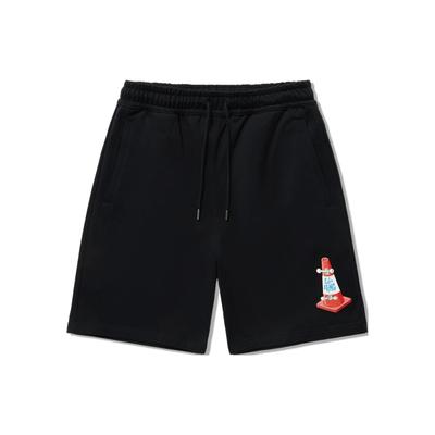Li Ning X Phil Hackett, Pablo Lentile Collaboration Solid Color Mid Waist Drawstring Loose Casual Shorts Men Shorts Black AKSU153-1