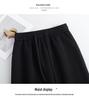Slimming Draped Black Midi Skirt - Spring/Summer 2026 Collection, Elastic Waist, Casual Fit