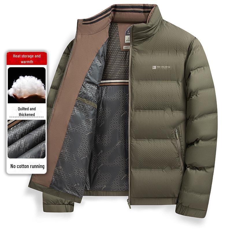 2024 Herren Dicke Baumwolljacke mit Stehkragen - Langarm Wintermantel für Mittelalte und Ältere