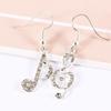 Top Hot Music Note Drop Women Gift Crystal Dangle Drop Earring Earrings Jewelry Fashion Accessories