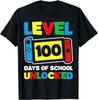 Level 100 Days Of School Unlocked Gamer Video Games Boys T-Shirt