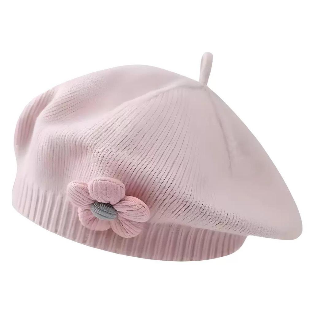 Infant Spring & Autumn Wool Beret - Cute Flower Knit Hat for Boys & Girls