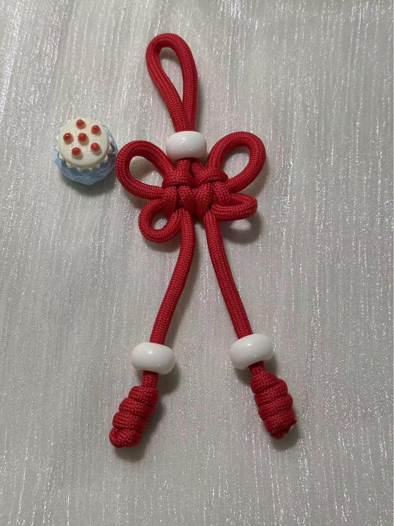 Colorful Candy Weave Bow Pendant Phone and Bag Keychain