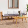 Day and Night - Day and Night Garden Furniture 4 Pieces with Cushions Solid Acacia Wood