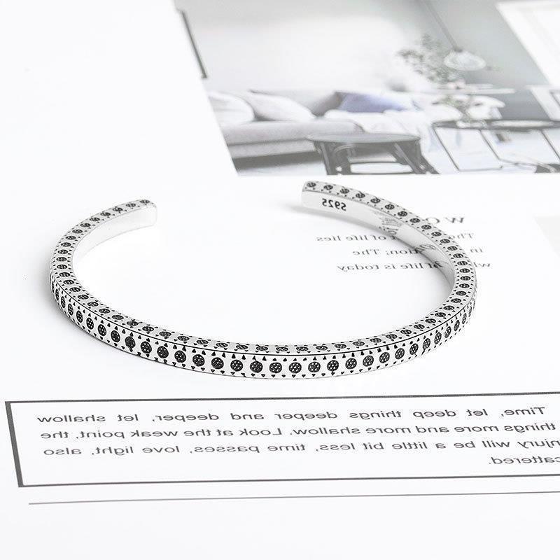 Silver Color Minimalist Dots Pattern Bracelet For Women Men Fine Jewelry Couple Present