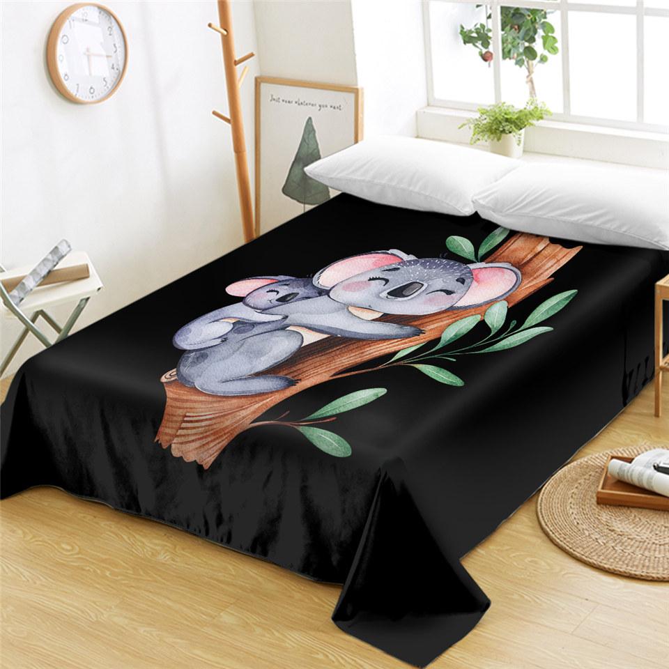 Rosa Flamingos Spannbettlaken 3D Tier Bettlaken Wildtier Bettwäsche King Queen Size Polyester Bettlaken Aquarell Bettdecke