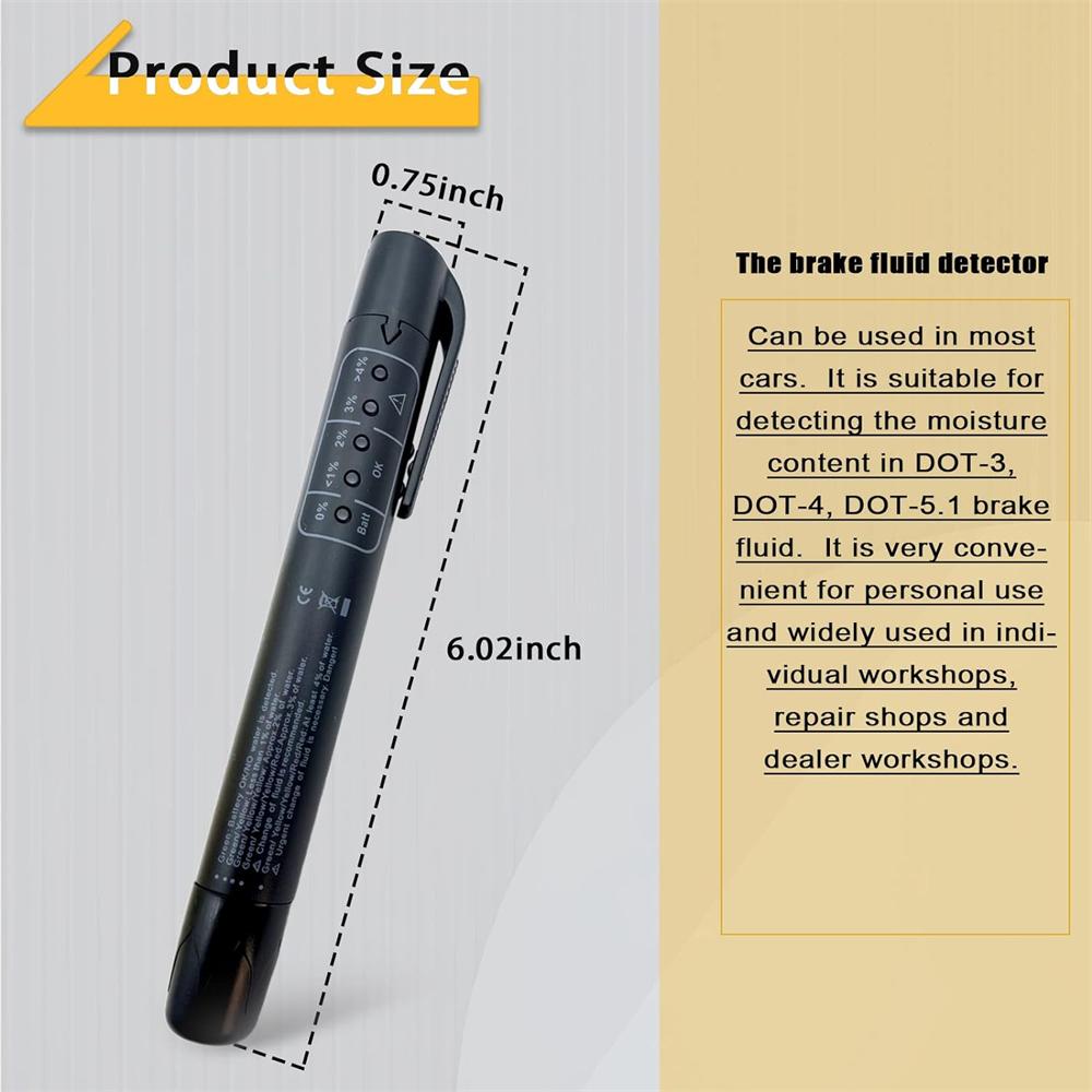 1PCS Brake Fluid Test Pen, Auto Brake Diagnostic Tester Tool, Brake Fluid Fluid Oil Test Analysis Tool with Five LED Indicators,DOT3 /4/5