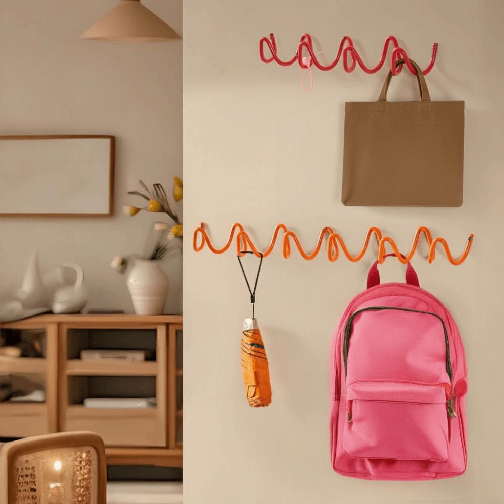 Wellenförmiger Metallwandhaken Wasserdichter an der Wand montierbarer Kleiderhaken für die Türrückseite Platzsparend Feuchtigkeitsbeständiger Schlüsselhakenständer Handtücher