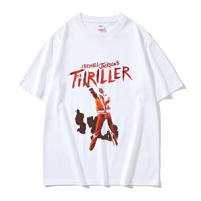 Michael Jackson Thriller Merch Tshirt Men Women Vintage Gothic Rock Streetwear Male Fashion Casual Hip Hop Crewneck T Shirts