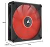 CORSAIR ML140 LED ELITE, 140mm Magnetic Levitation Red LED Fan with AirGuide, Single Pack (CO-9050123-WW)