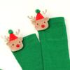 Women Christmas Over Knee Long Socks Cartoon 3D Elk Bowknot Striped Print Thigh High Stockings Holiday Party Hosiery