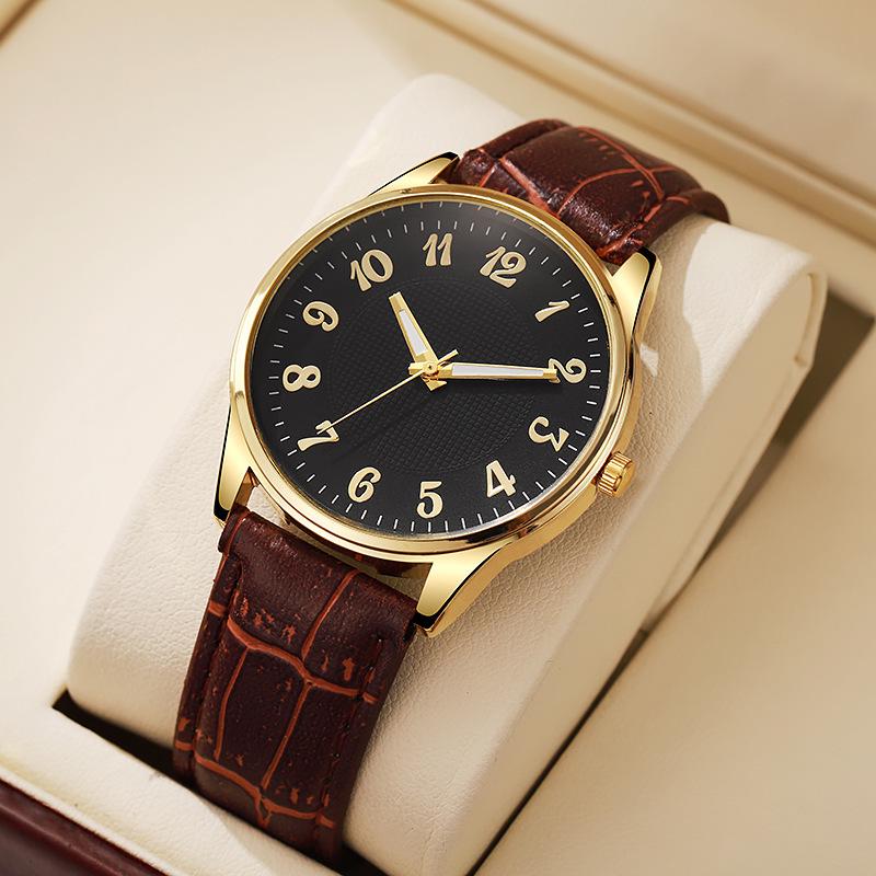 Quartz Men's Luminous Swiss Luxury Leather Strap Watch