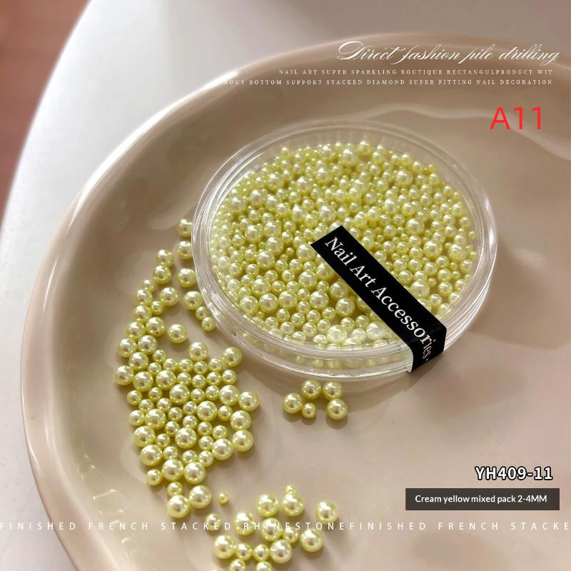 2-4mm Decorative Nail Pearls Resin Charms Stylish Beads for Creative Manicures