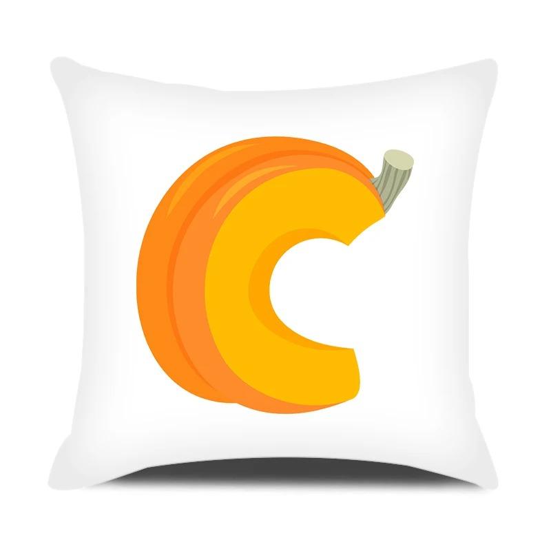 Fun Fruit and Vegetable Letter Pillowcase Office Living Room Car Ornaments Home Pillowcase 40x40cm 544₽
